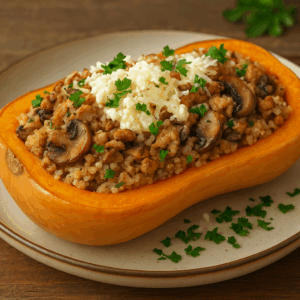 butternut farci hachis poulet