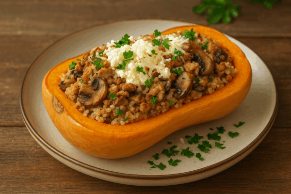 butternut farci hachis poulet