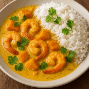 curry scampis potiron riz