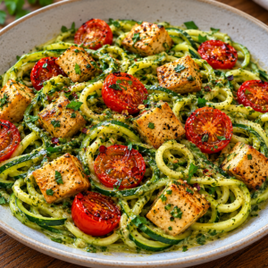 linguine courgette tofu