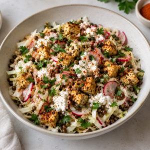 salade choux blanc tofu